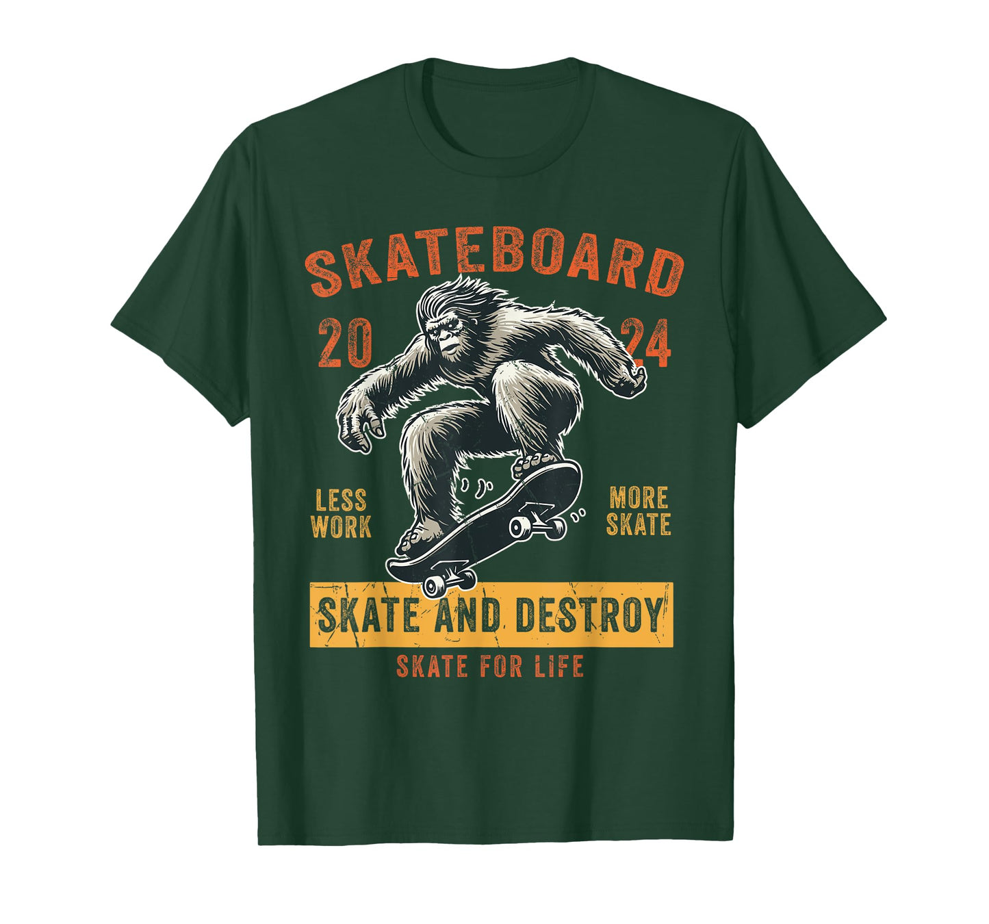 Skateboard Funny Skateboarding Vintage Bigfoot Skater T-Shirt