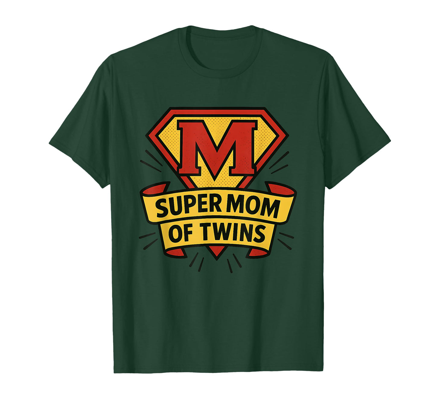 Super Mom of Twins Funny Mother's Day for Twin Mom Superhero T-Shirt