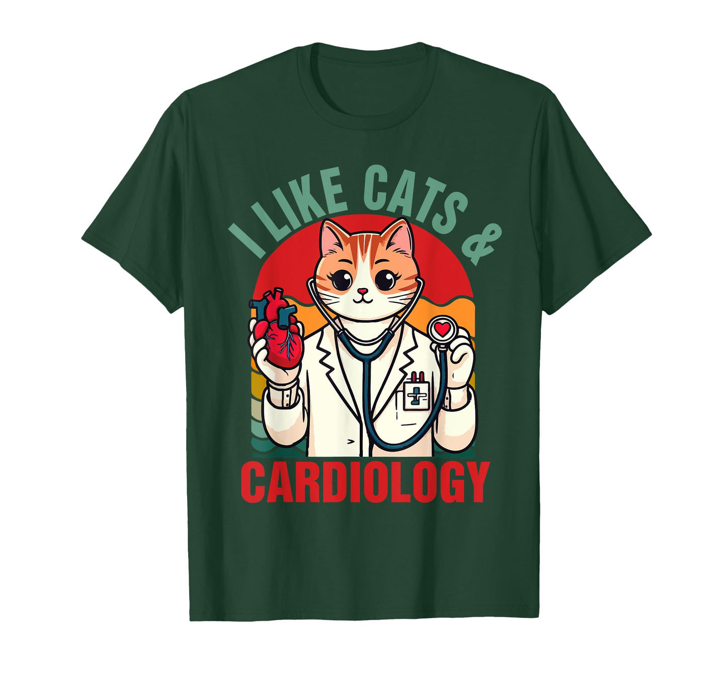 CVICU Cardiac Cardiologist Cat Mom I Like Cats & Cardiology T-Shirt for Men Women