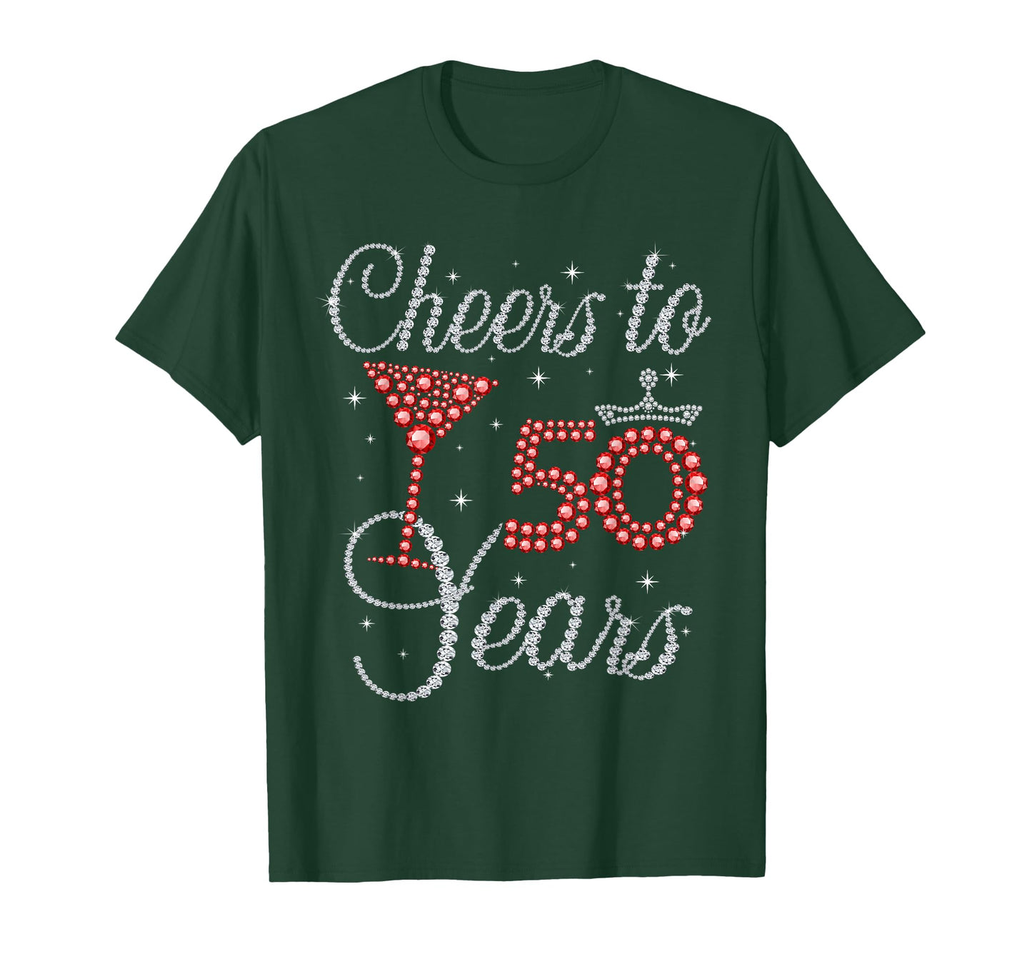 Cheers To 50 Years Wine Glasses Women Funny 50th Birthday T-Shirt
