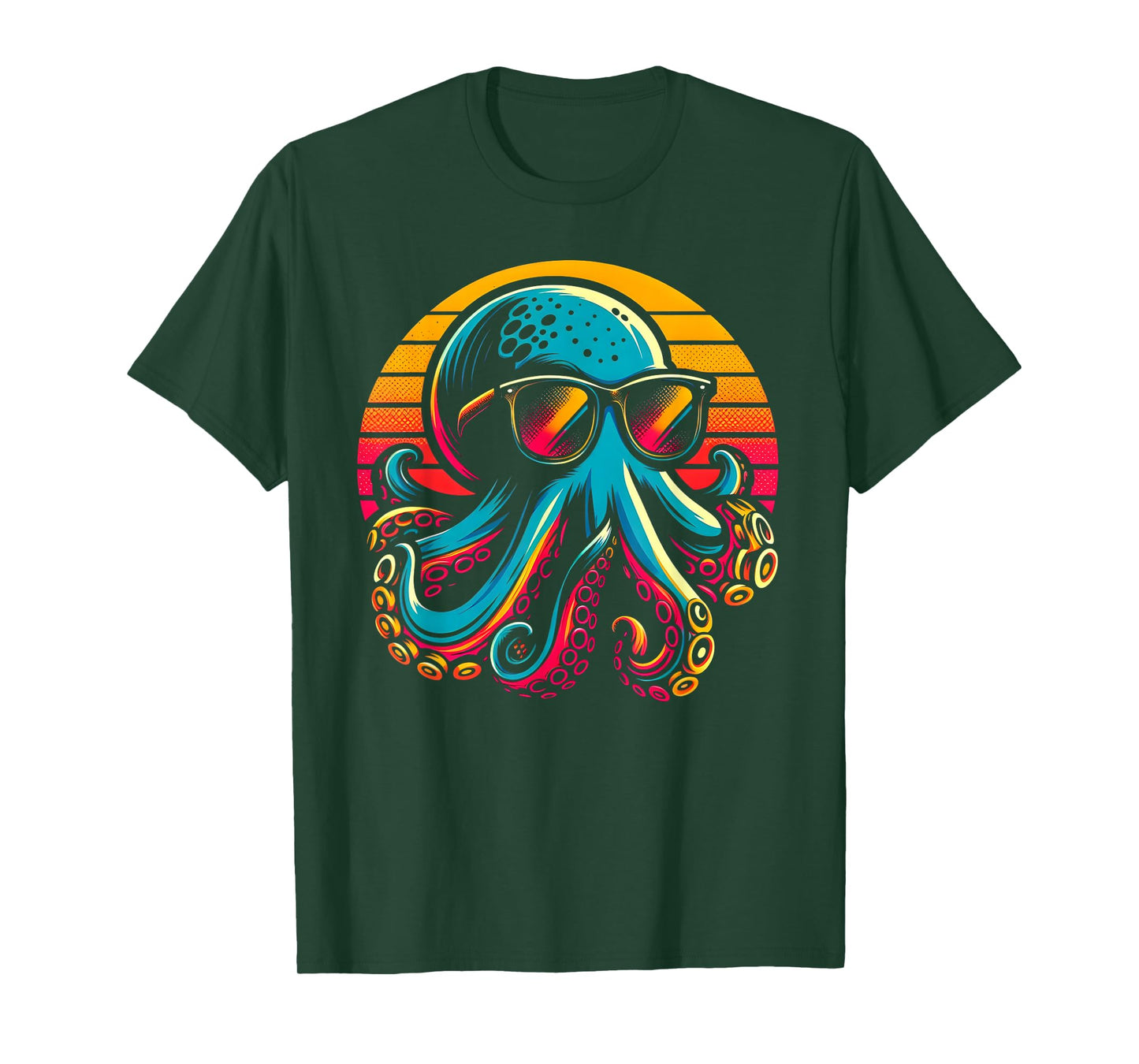 Cool Octopus Kraken With Sunglasses Men Women Kids Vintage T-Shirt