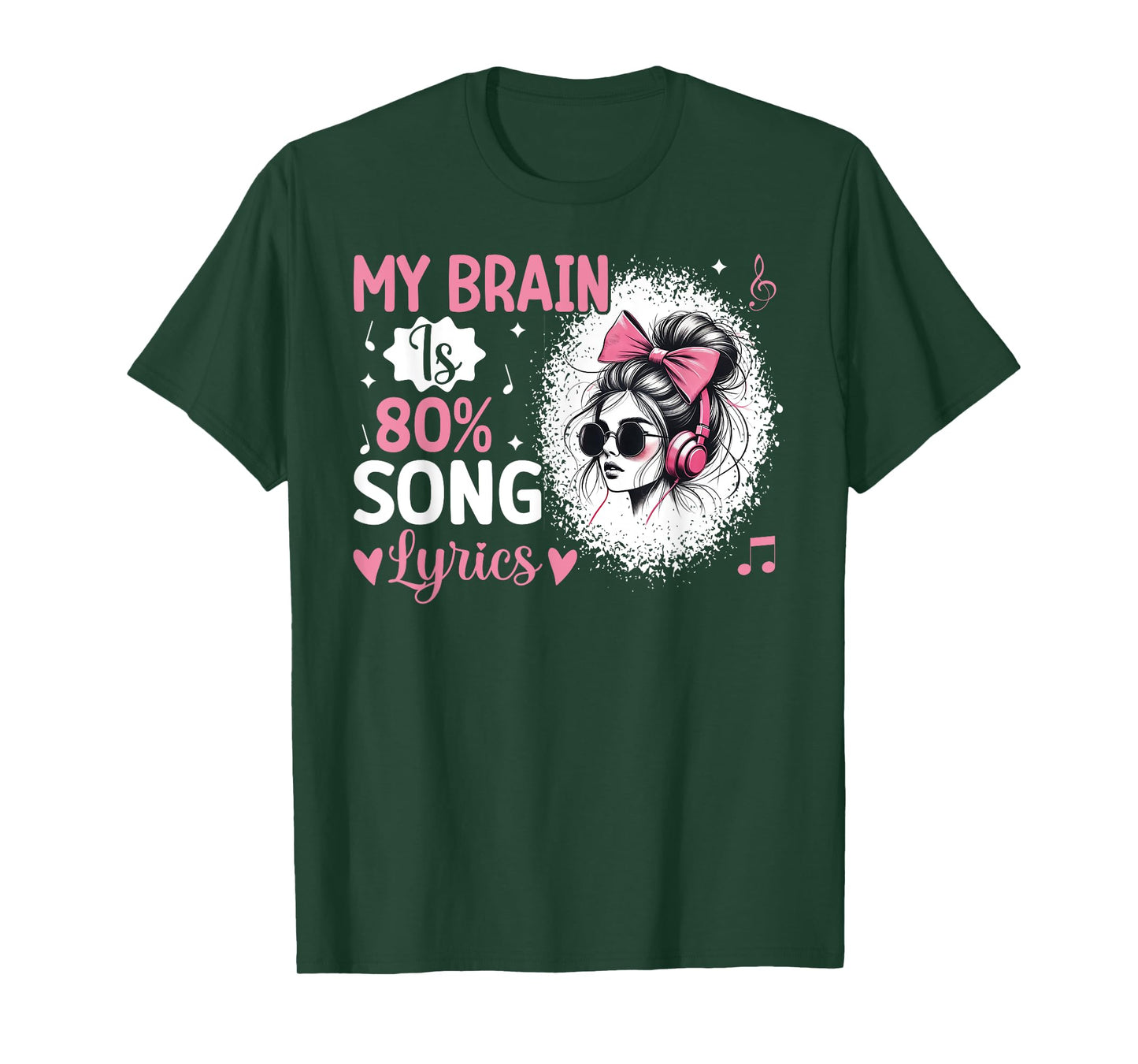My Brain Is 80% Song Lyrics Funny Vintage Music Lover Life T-Shirt