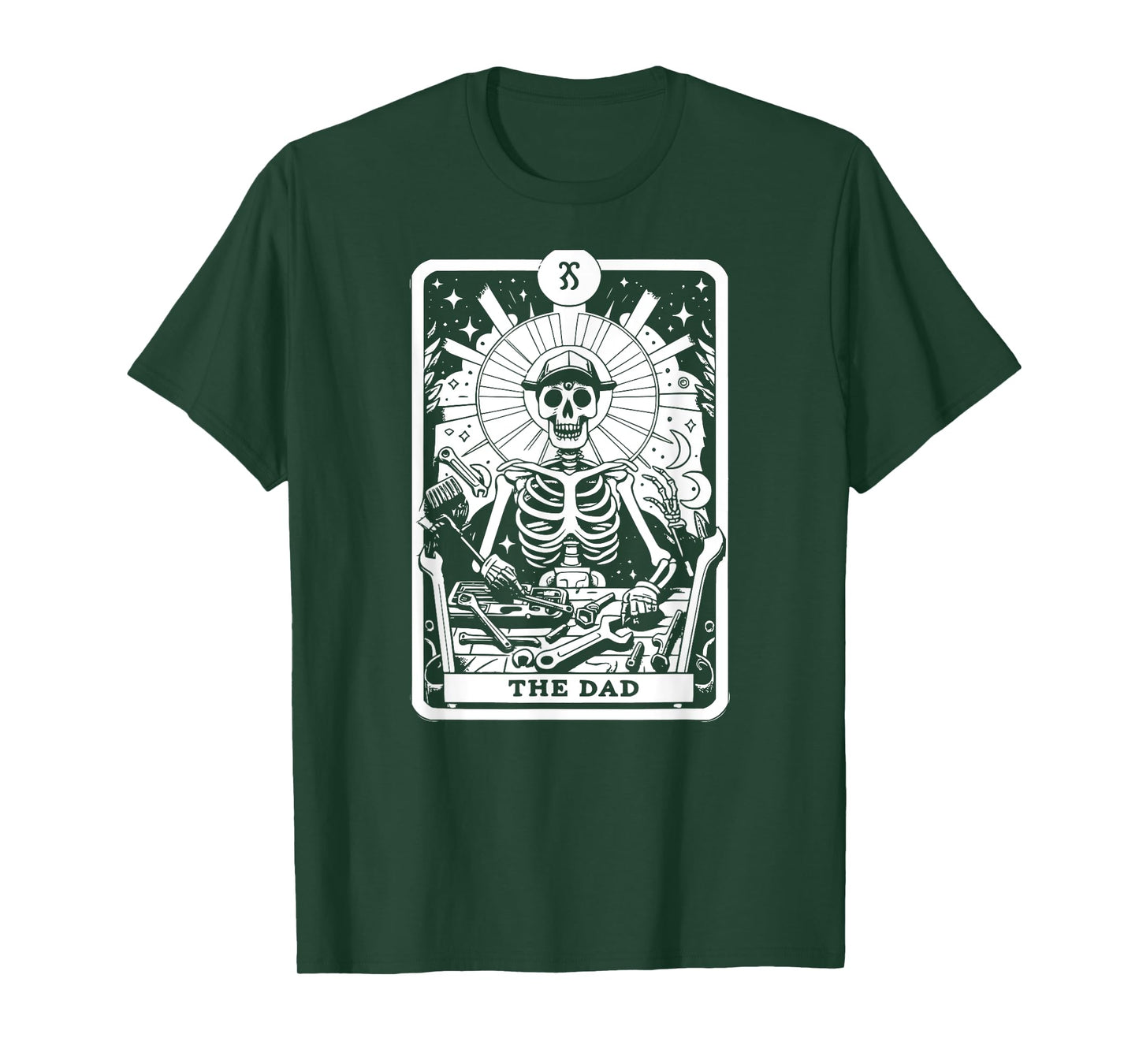 The Dad Tarot Card Skeleton Father Tools Gothic Occult T-Shirt