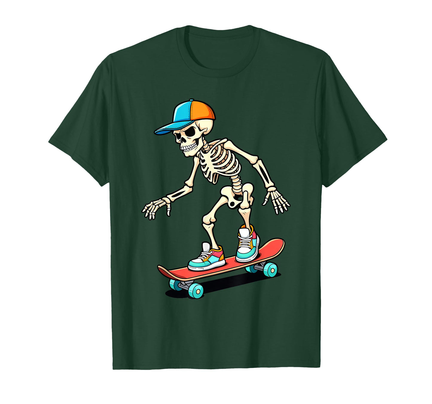 Skeleton Skateboarding Skater Skating Boys Kids T-Shirt
