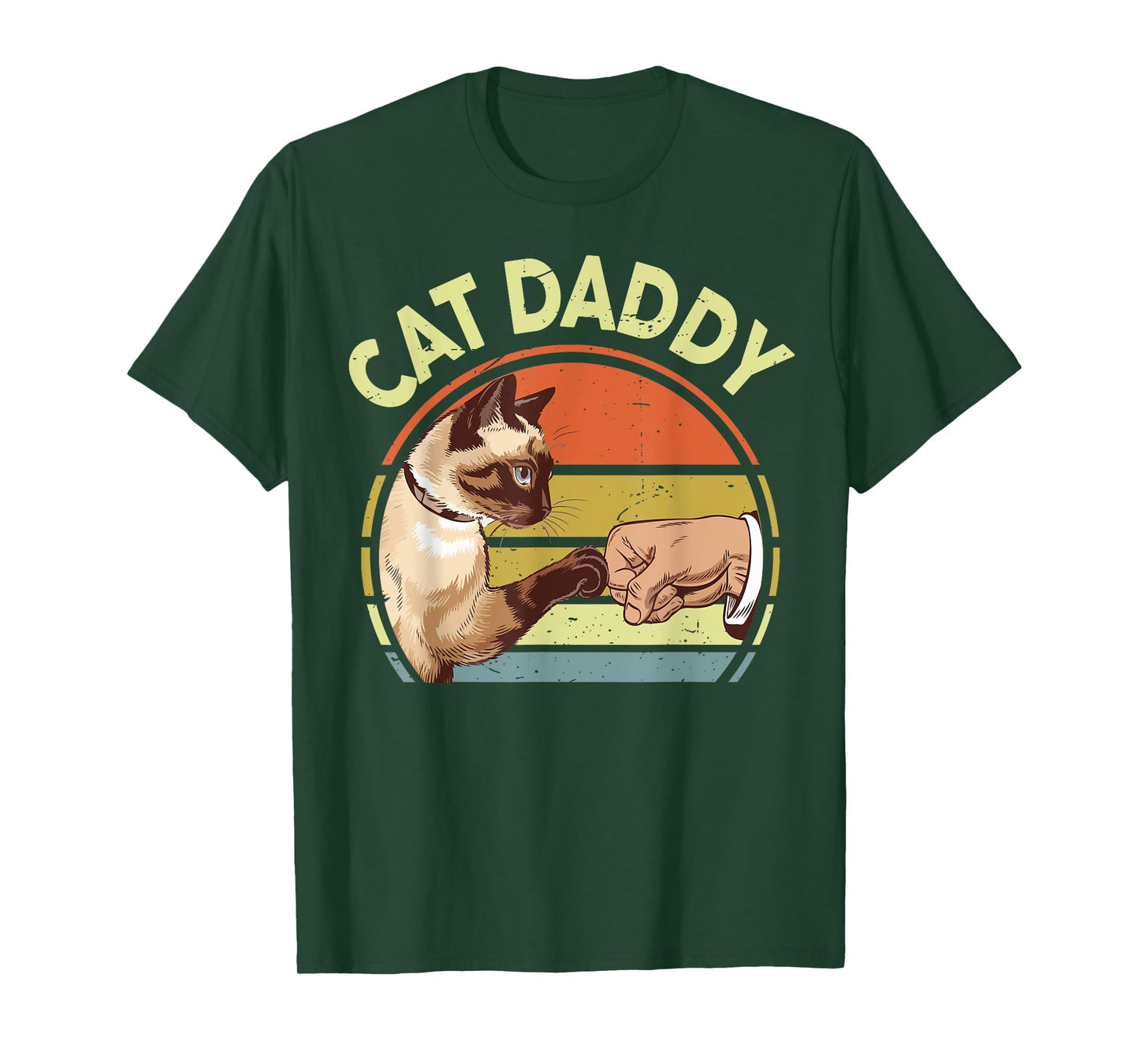 Siamese Cat Daddy Funny Kitten Fist Bump Dad Gift Vintage T-Shirt