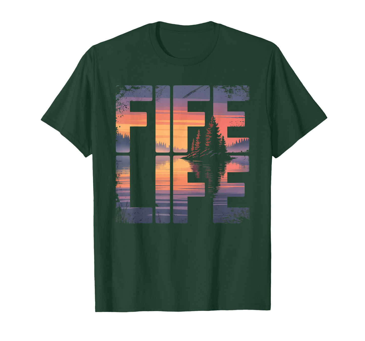Fife Life Sunset With Island Fife Lake MI T-Shirt