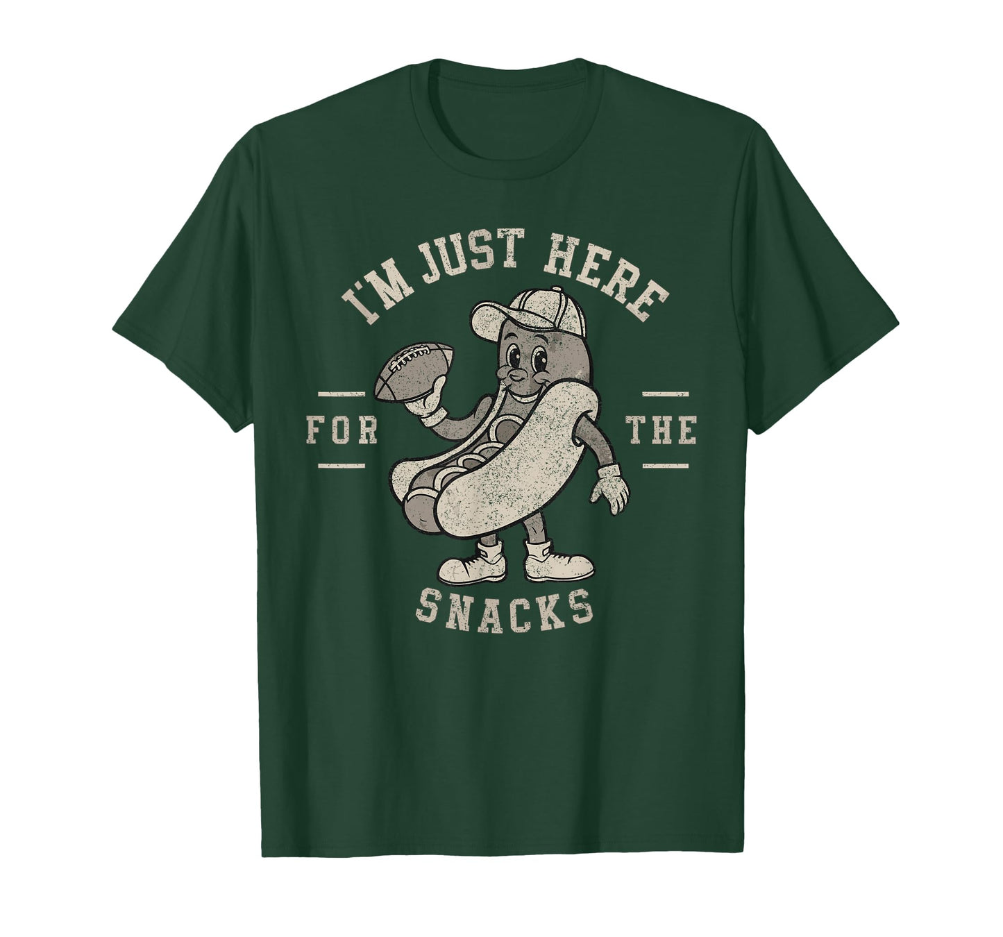 Funny I'm Just Here For The Snacks HotDog Football T-Shirt