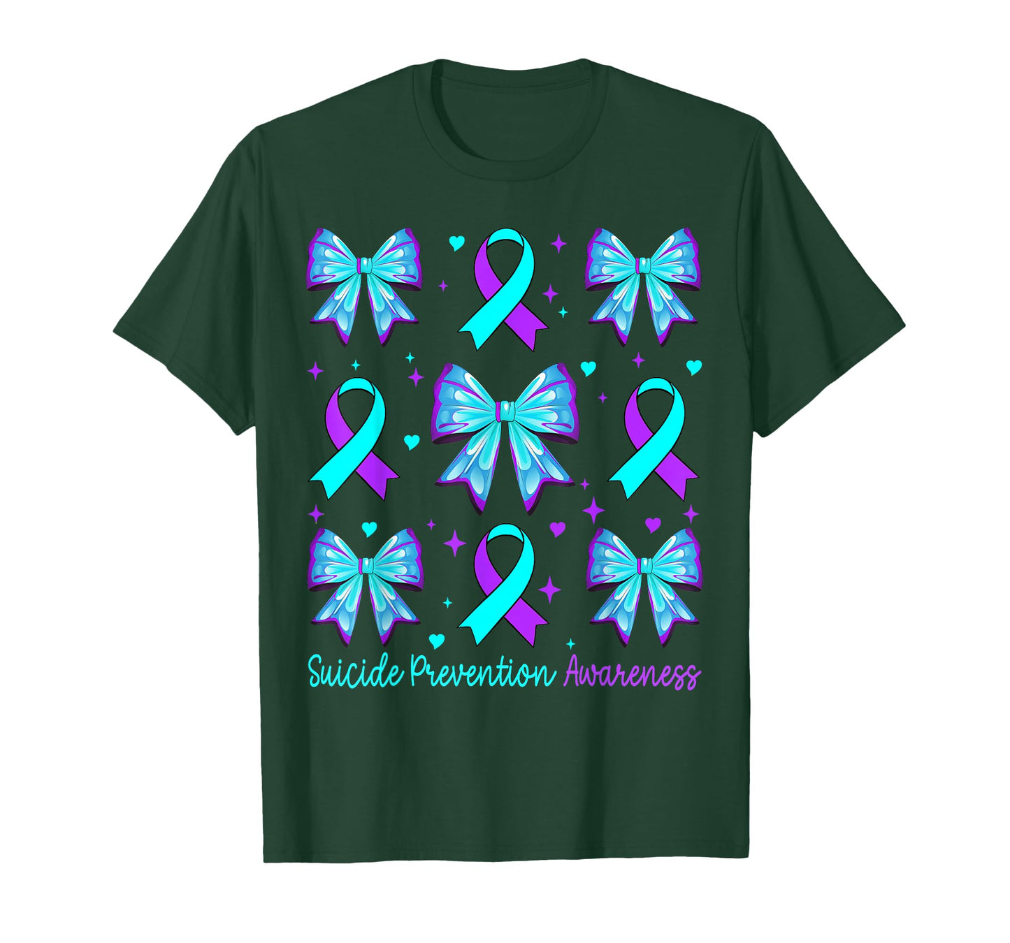 Cute Coquette Bow Suicide Prevention Awareness Women Girls T-Shirt