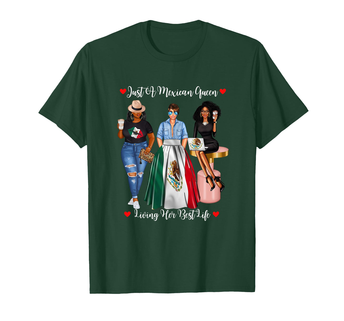 Just A Mexican Queen Living Her Best Life Afro-Mexican T-Shirt