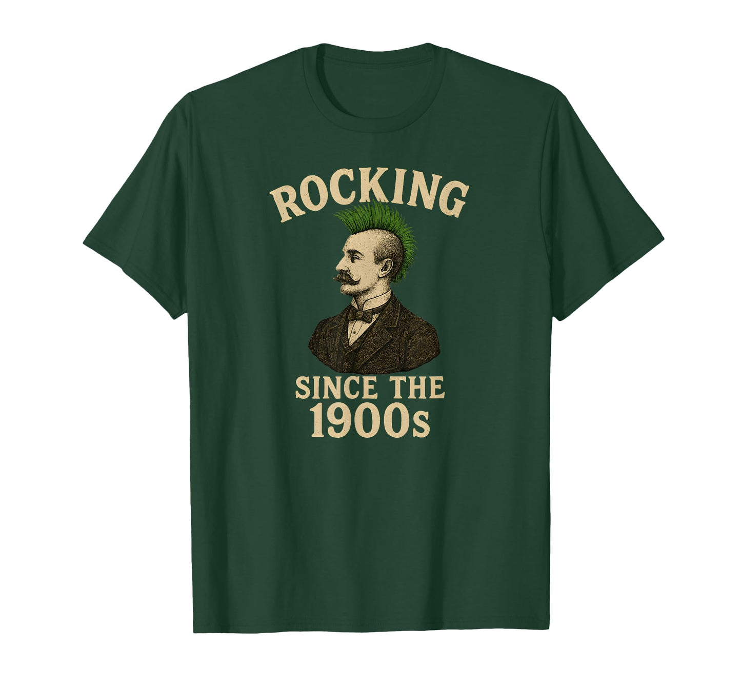 Victorian Gentleman Punk Rock Mohawk Rocking Since 1900s T-Shirt