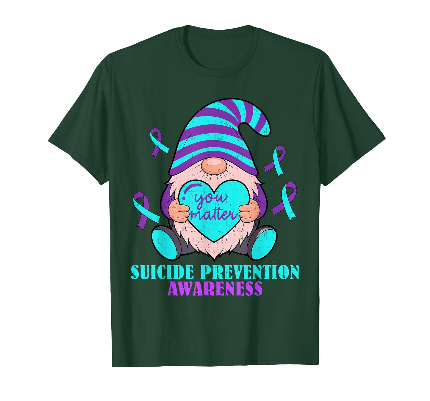 Cute Gnome Heart Your Matter Suicide Prevention Awareness T-Shirt