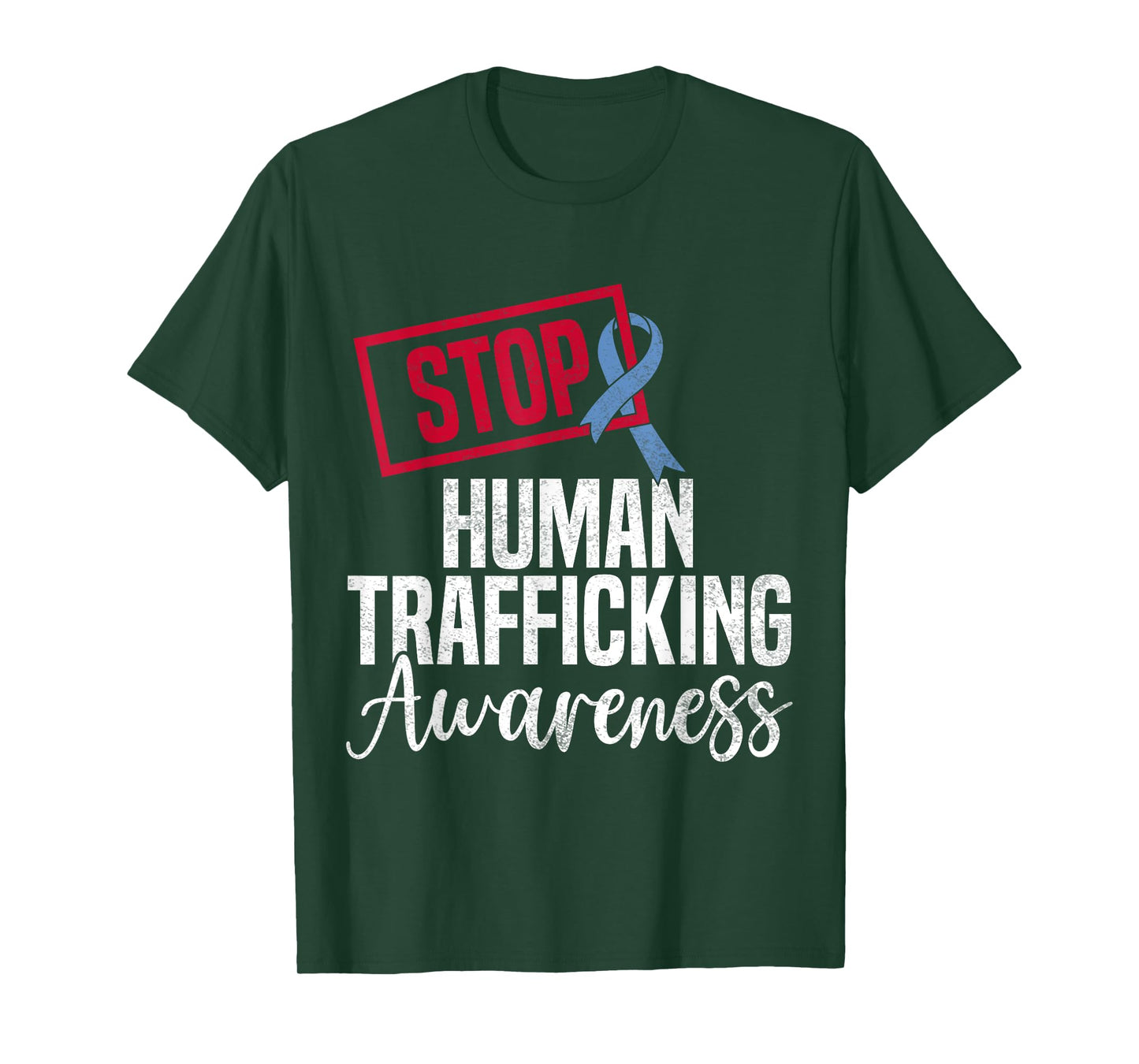 January Human Trafficking Awareness STOP Blue Ribbon T-Shirt