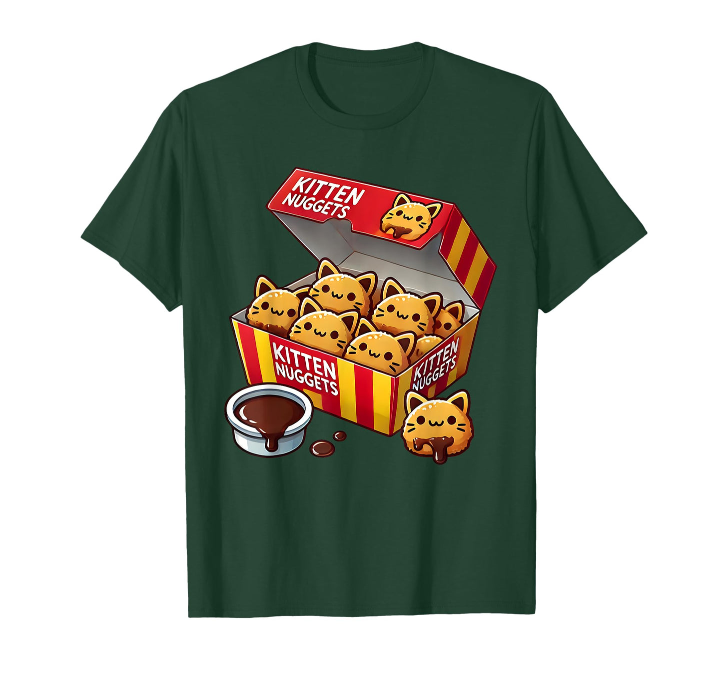 Kitten Nuggets Fast Food Parody Cat Lover Chicken Nuggets T-Shirt for Men Women Kids