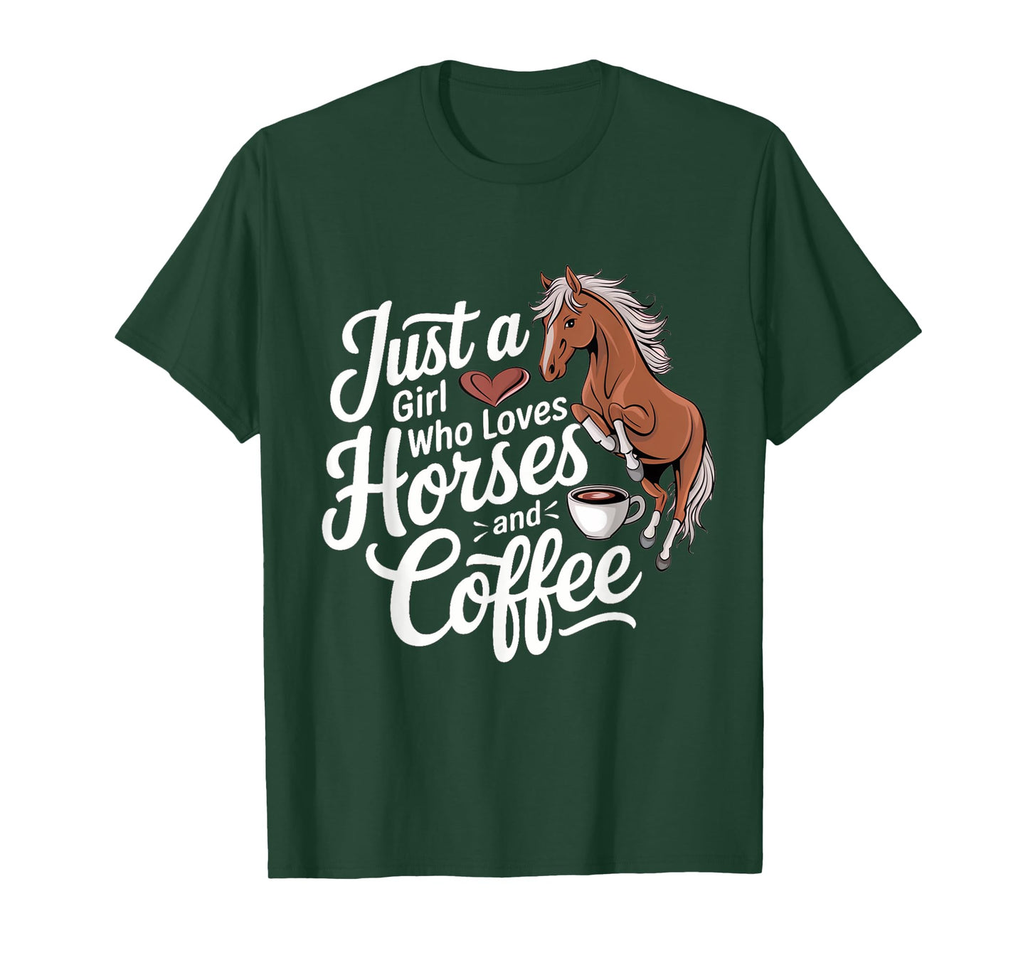 Funny Just A Girl Who Loves Horses And Coffee T-Shirt