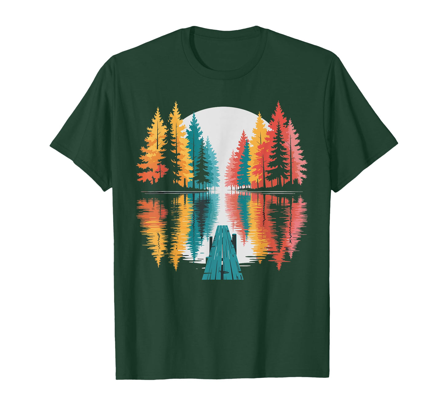 Nature Trees Reflection Outdoor Wildlife Forest Adventure T-Shirt