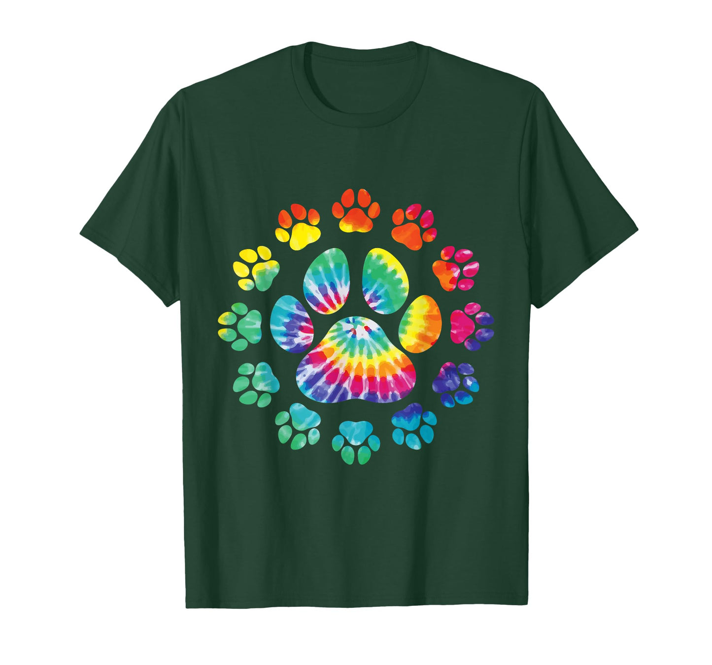 Dog Paw Print Pet Owner Tie Dye Love Dog Animal Lover Men Women Girls Kids T-Shirt