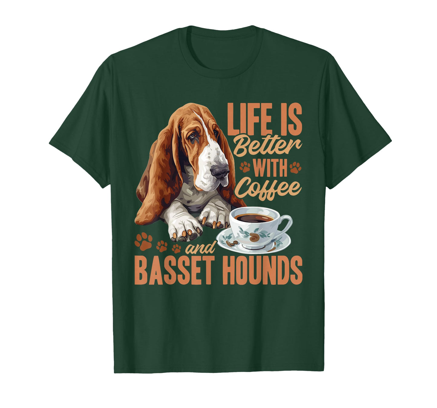 Basset Hound Dog Breed Life is Better with Coffee and a T-Shirt