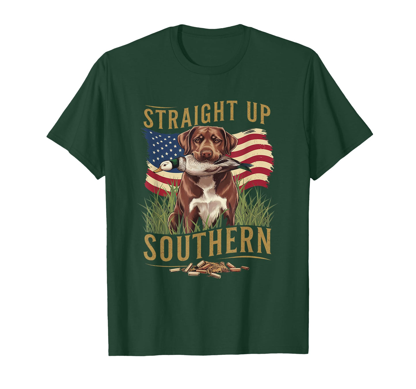 Straight Up Southern Hunting Dog and Duck Design Men Women T-Shirt