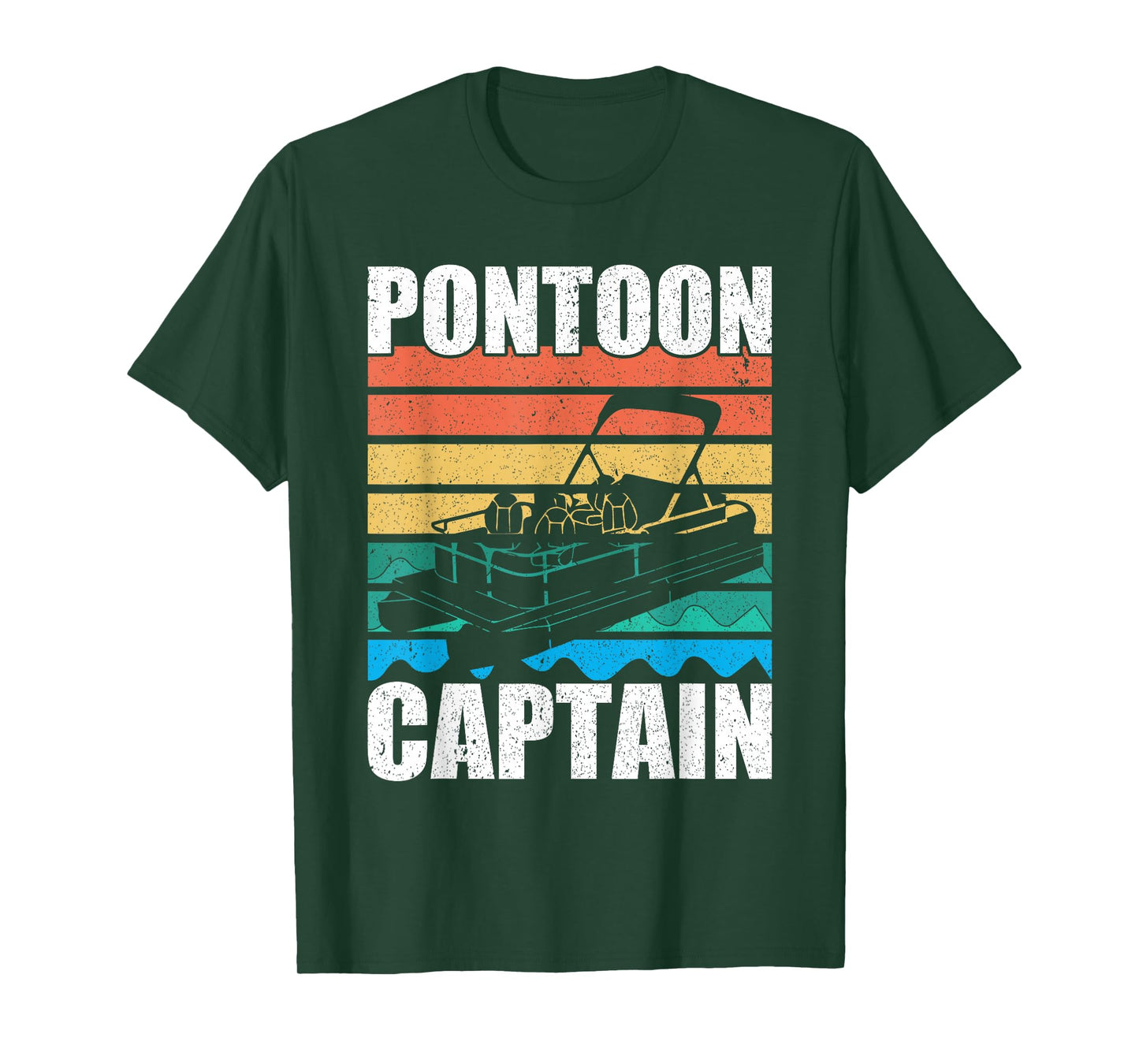 Retro & Funny Pontooning Boat Graphic & Pontoon Captain T-Shirt
