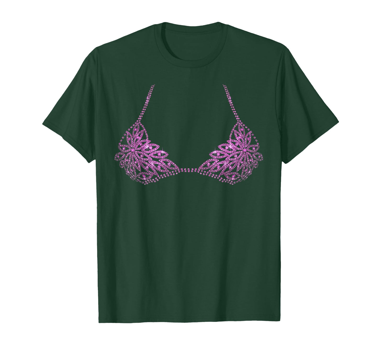 Halloween Pink Bra Design Costume Show Girls Women Team T-Shirt