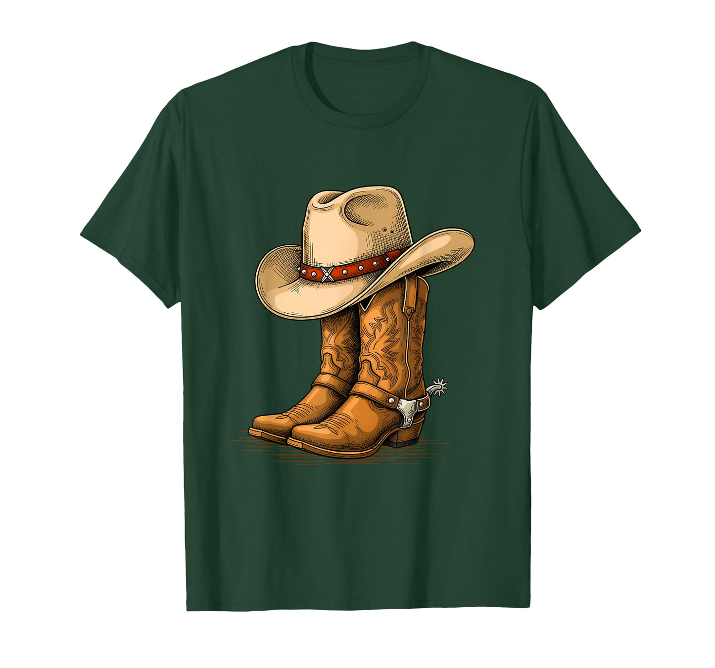 Cowboy Hat & Boots - Country Western Cowpoke Rancher T-Shirt