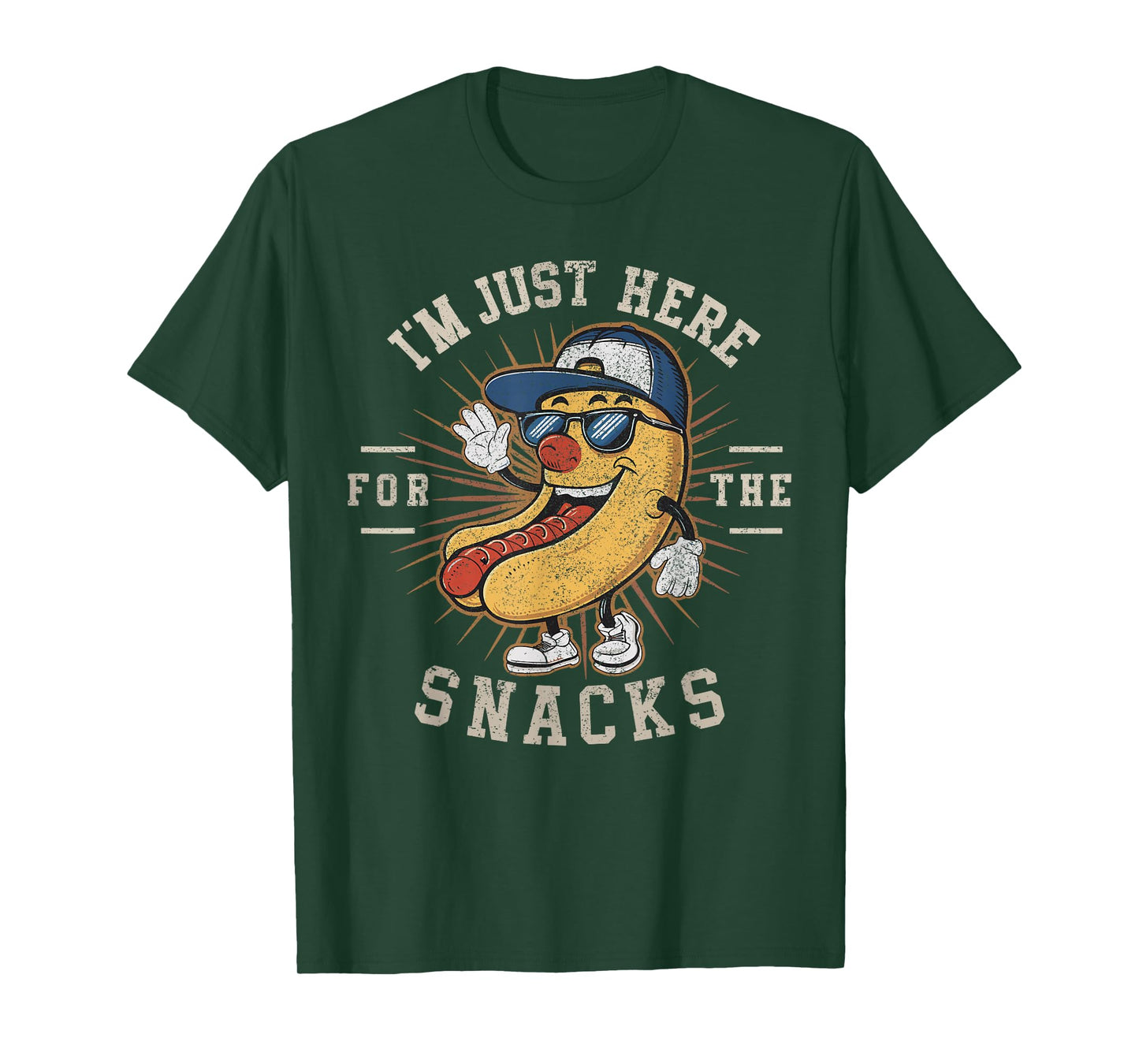 Funny I'm Just Here For The Snacks Football T-Shirt