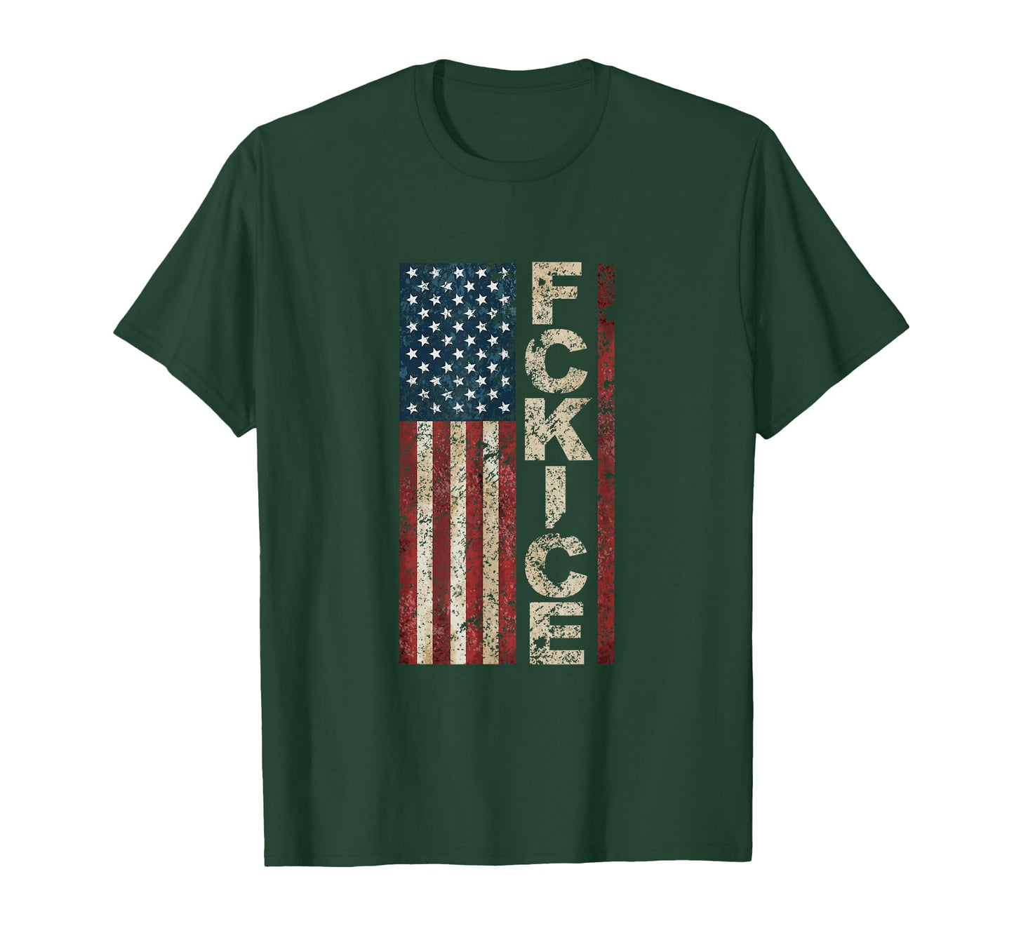 FCK ICE American Flag Distressed T-Shirt