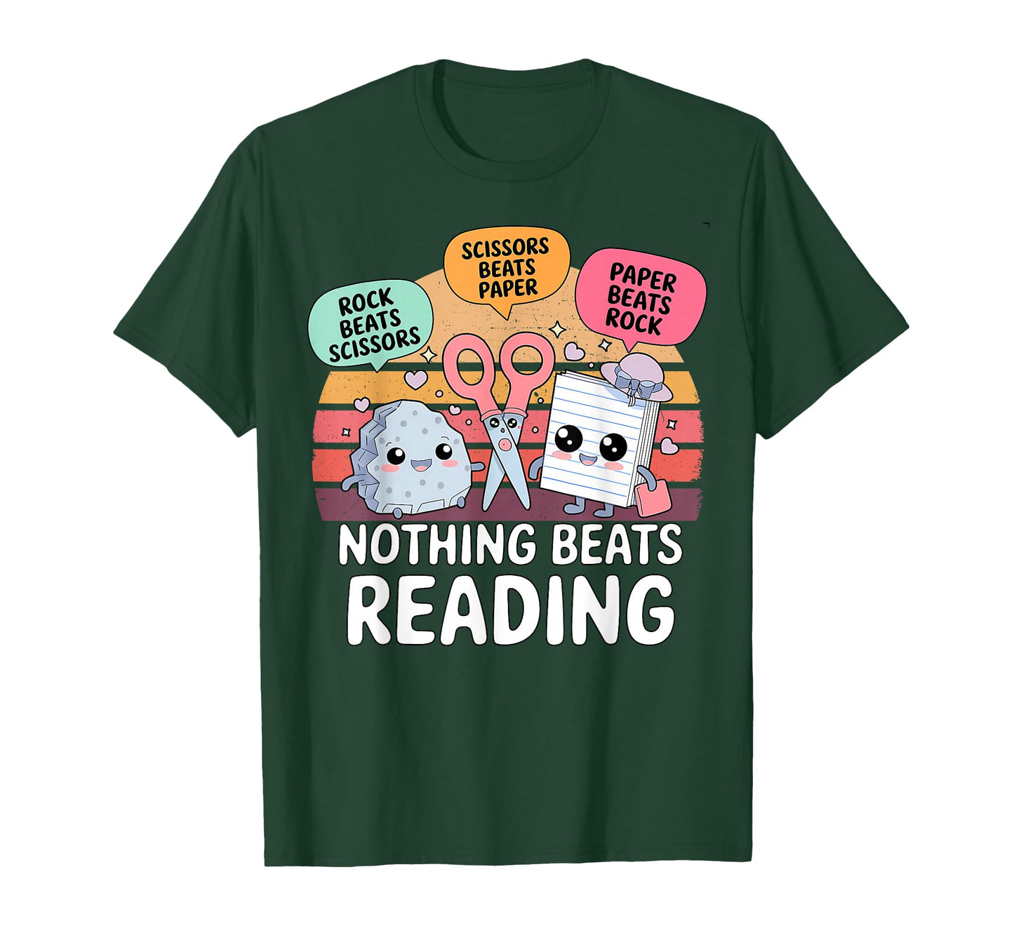 Nothing Beats Reading Rock Paper Scissors Books Lover T-Shirt