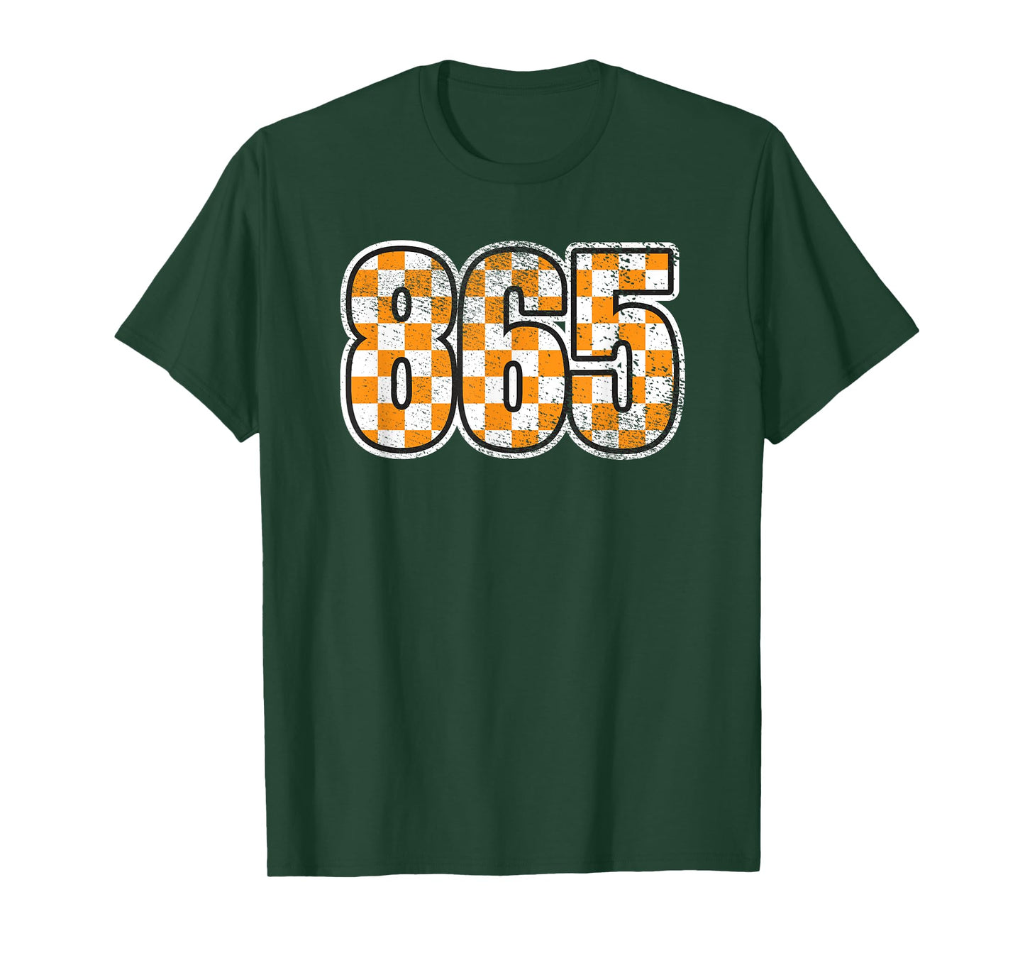 Volunteer State Orange and White Checkerboard Tennessee 865 T-Shirt