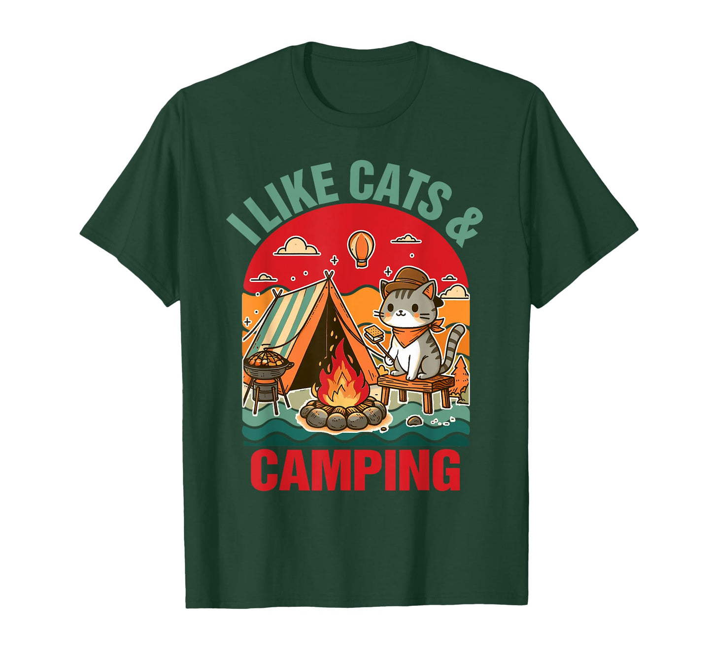 Camper Go Outdoor Cat Lover Cat Mom I Like Cats & Camping T-Shirt