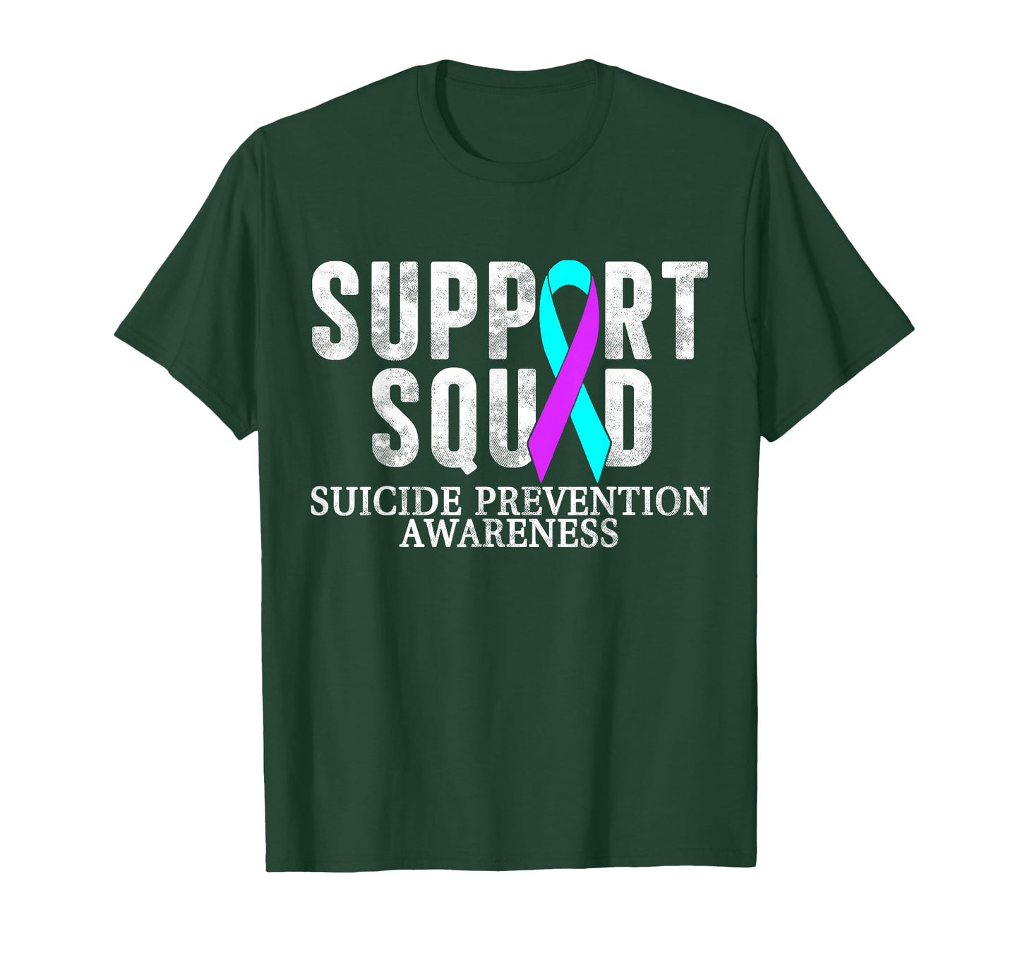Retro Teal and Purple Ribbon Suicide Prevention Awareness T-Shirt
