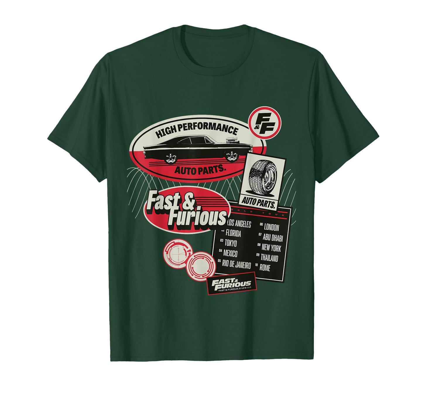 Fast & Furious Movie Merch High Performance Auto Parts T-Shirt