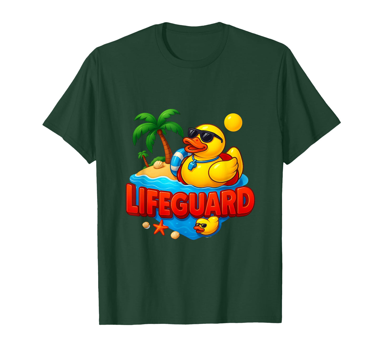 Lifeguards Rubber Duck Beach Summer Sunglasses Pool T-Shirt