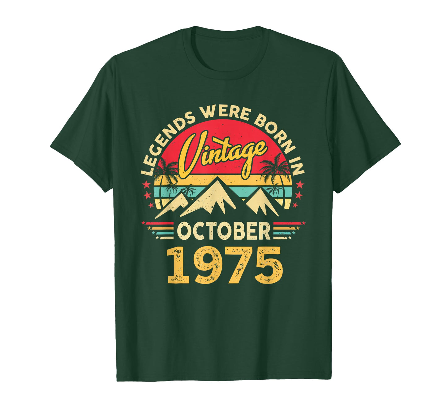 Vintage 50th Birthday Legends were Born in October 1975 T-Shirt
