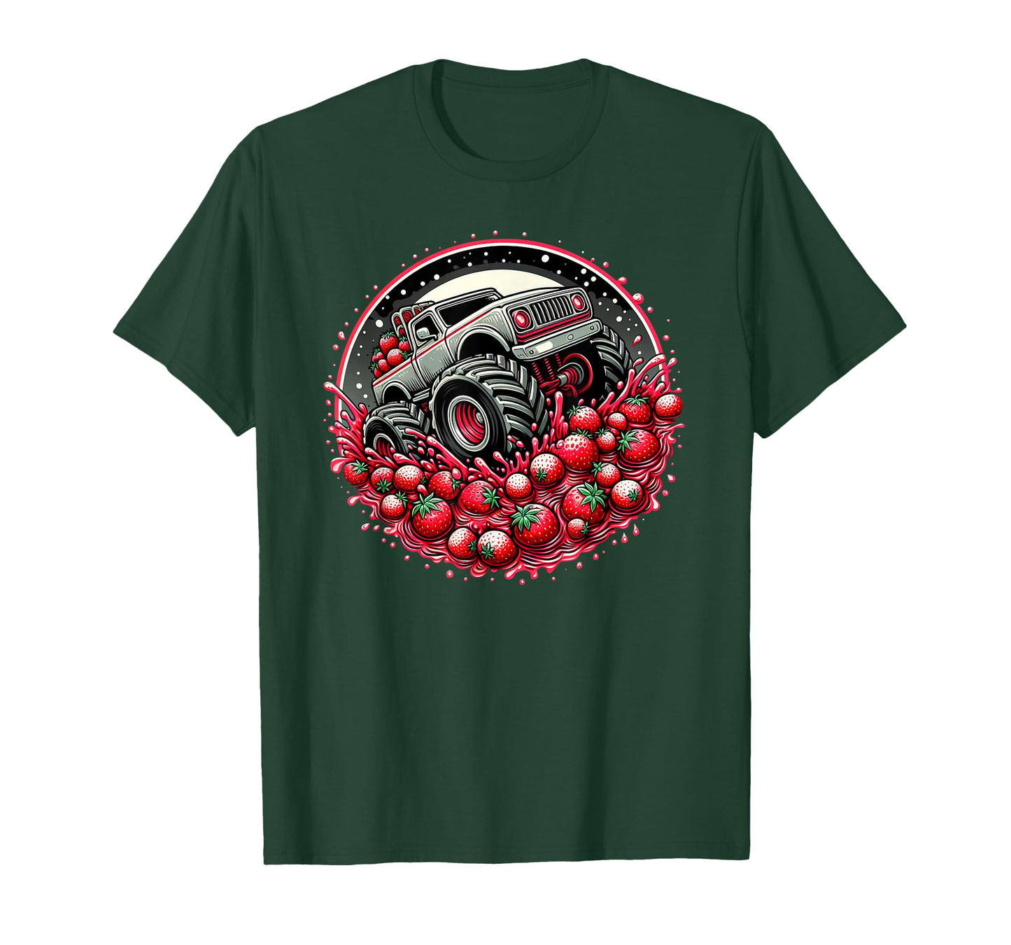 Cute Monster Truck Strawberry Jam Adventure Lover T-Shirt