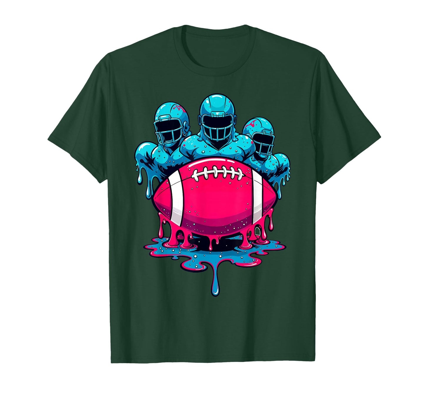 Ice Cream Football Linemen Drip Graphic Funny Game Day T-Shirt