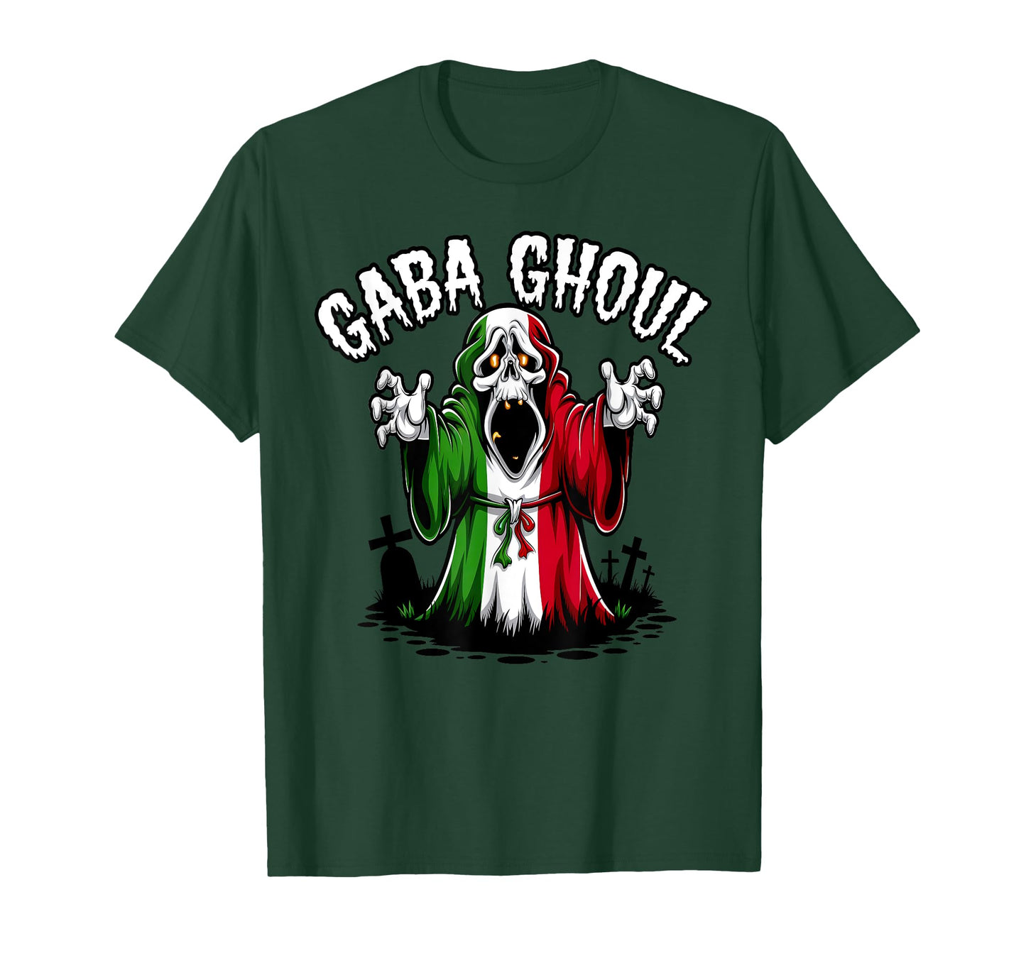 Halloween Graveyard Gaba Ghoul Ghost Funny Italian Gabagool T-Shirt