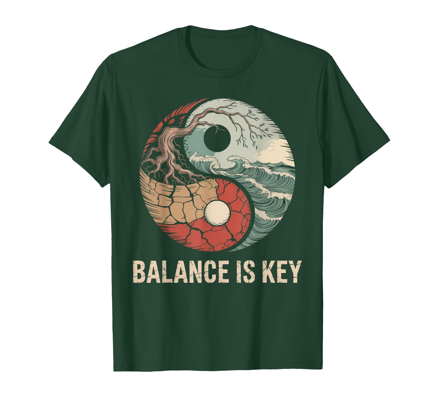 Balance is Key Yin-Yang Nature Symbol T-Shirt