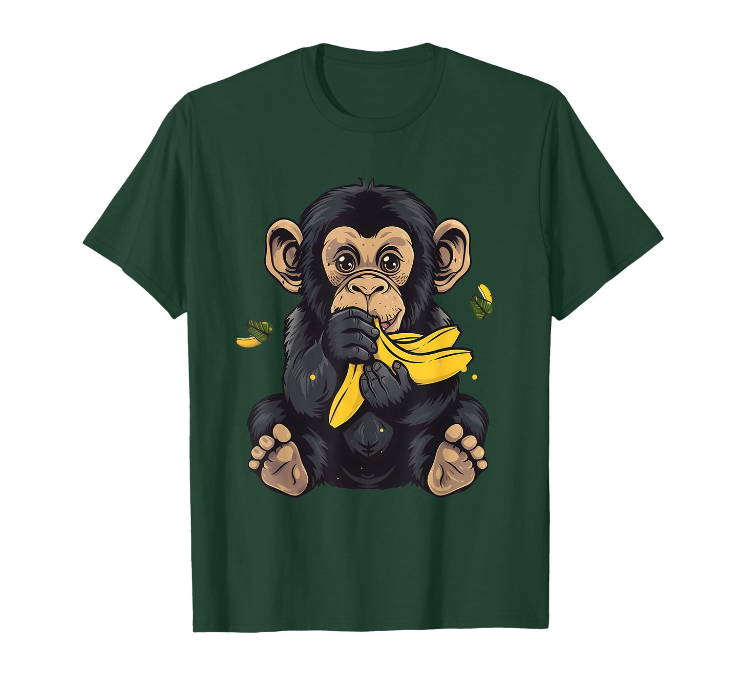 Banana Monkey Bananas Fruit Cute Monkey Wildlife Drawing T-Shirt