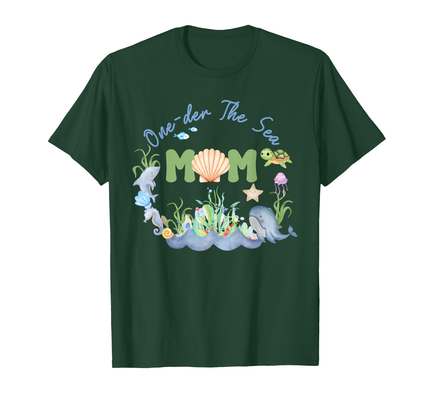 Dad and Mom of The Birthday Girl One-der The Sea Mama Dada T-Shirt