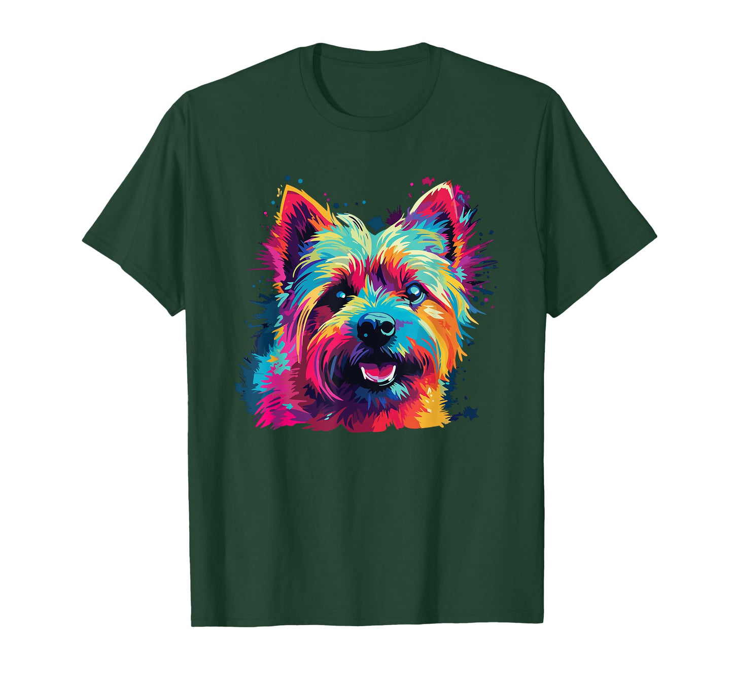 Watercolor Colorful Norwich Terrier Dog Men Women Kids T-Shirt