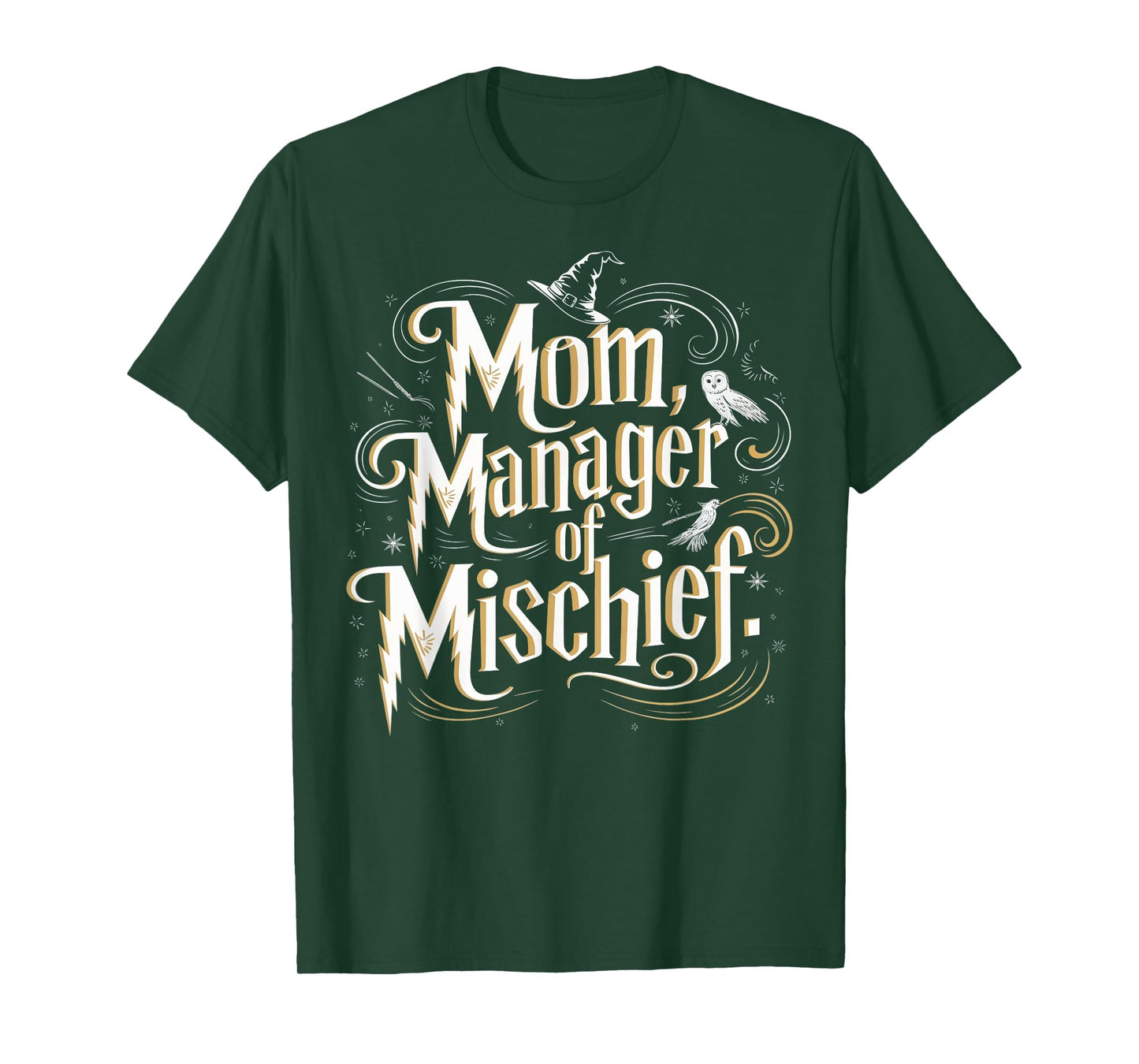 Mom Manager of Mischief Magic Themed Funny Tee T-Shirt