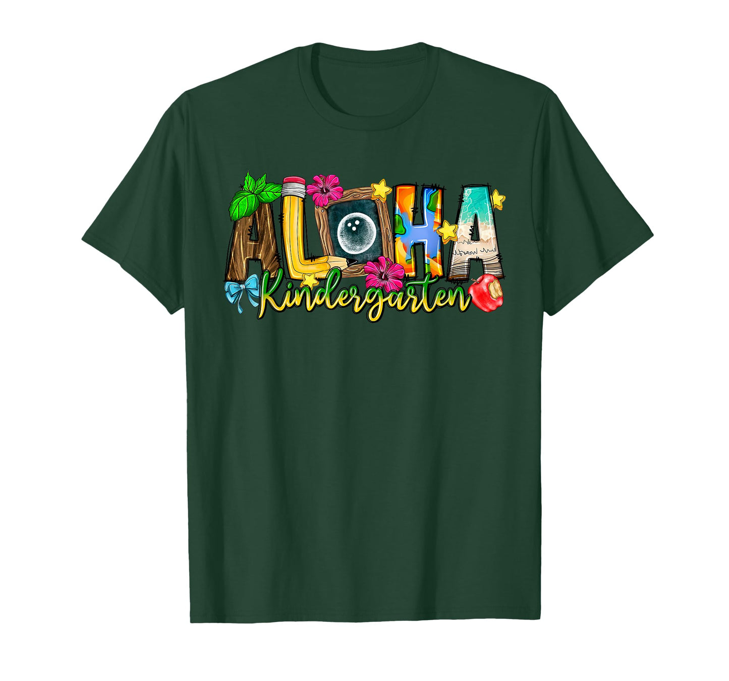 Aloha Kindergarten Teacher Life Summer Beach Vacation School T-Shirt