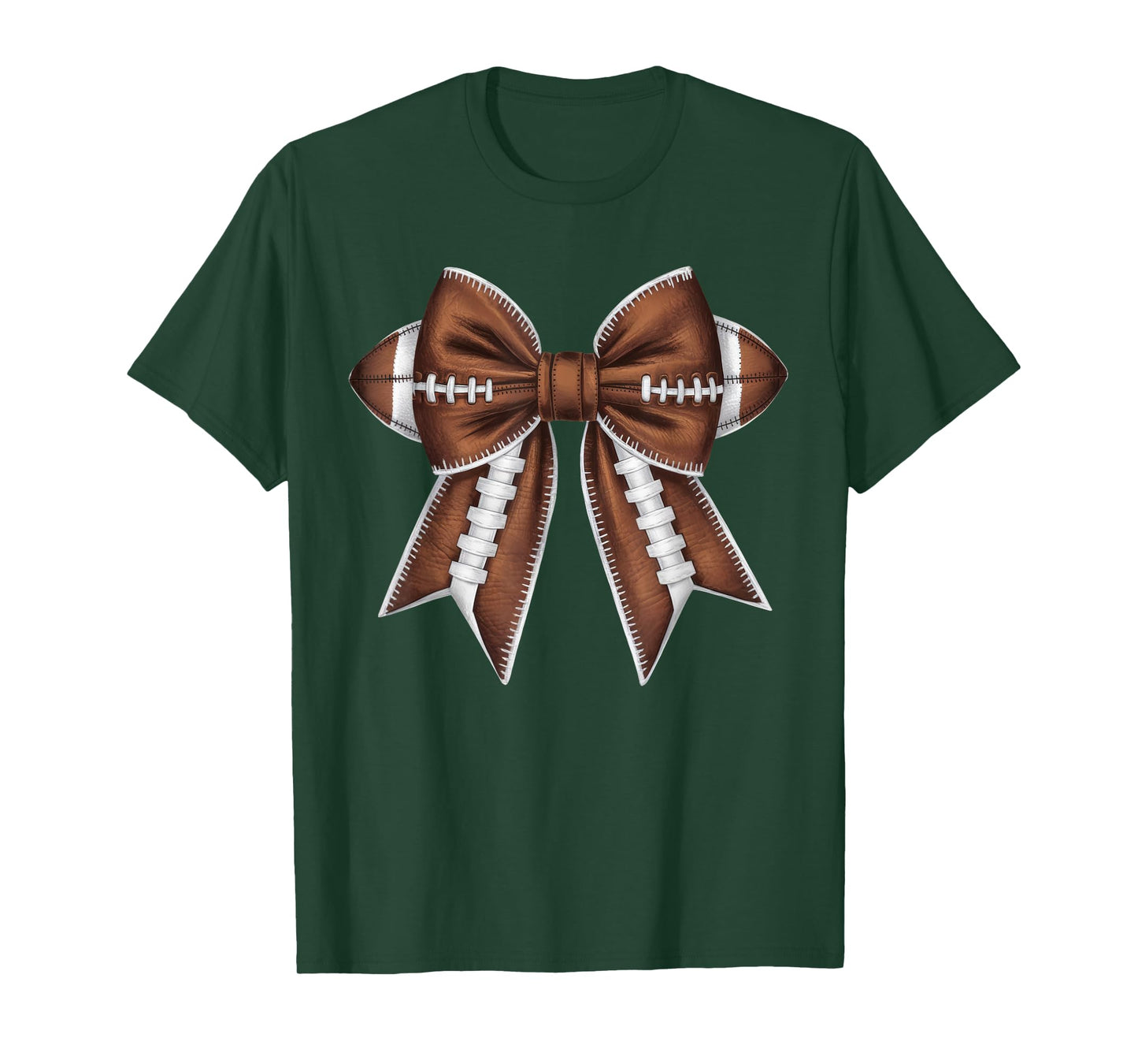 Coquette Bow Funny Football Lover Game Day Football Mom Life T-Shirt