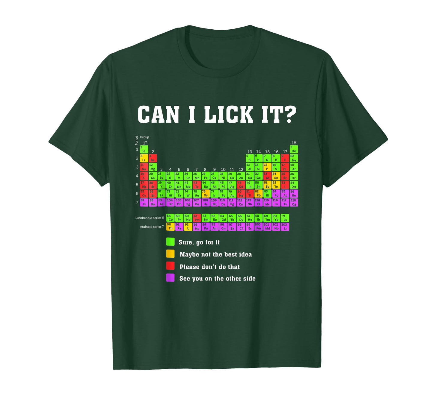 Unique Design Can I Lick It Periodic Table Funny Science T-Shirt