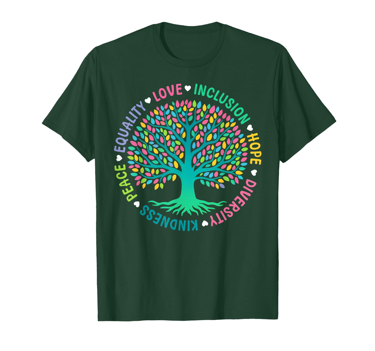Tree of Life Kindness Peace Inclusion Love Diversity Retro T-Shirt