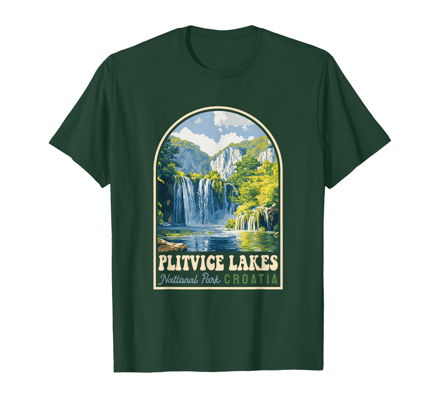 Plitvice Lakes National Park Croatia Souvenir Retro T-Shirt