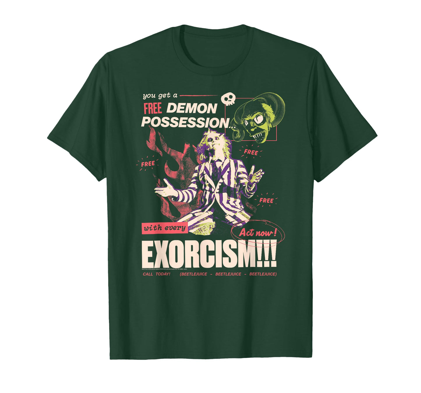 Beetlejuice Free Demon Possession Retro Ad Movie T-Shirt