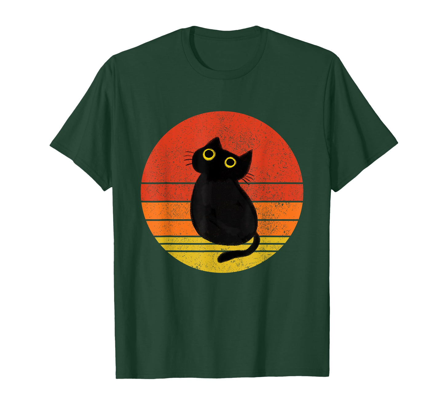 Cute Black Cat Vintage Sunset Cat Lover Cat Owner T-Shirt