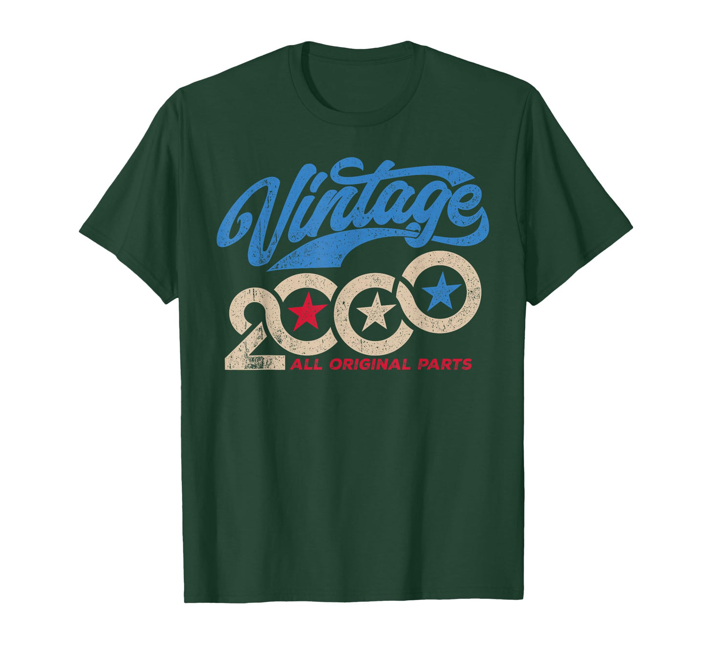 Vintage 2000 Retro 25th Birthday for Men USA Flag Style T-Shirt